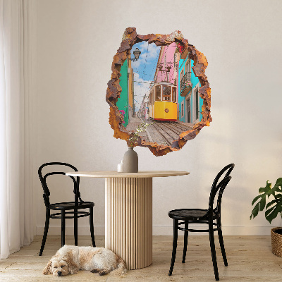 3D Wandtattoo Loch in der Wand 50x60 Nostalgische Landschaft