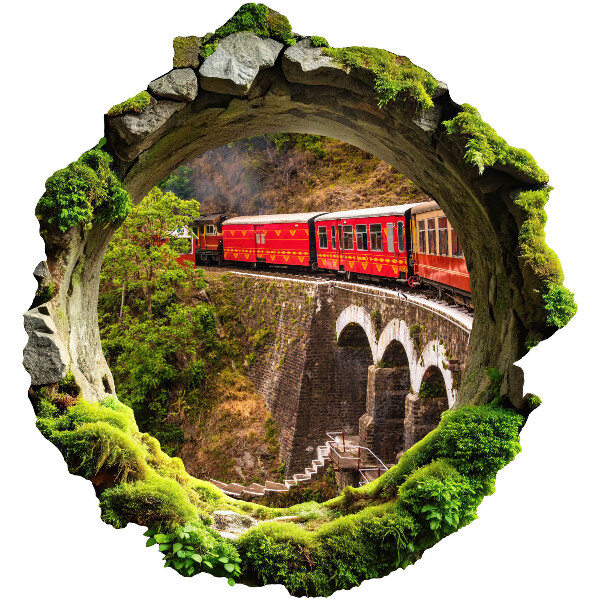 3D Wandtattoo Loch in der Wand 56x60 Grüner Blick