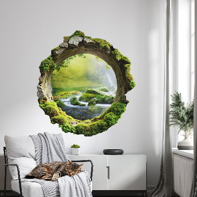 3D Wandtattoo Loch in der Wand 56x60 Grünes Land