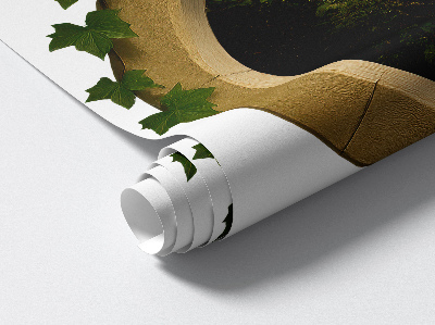 Wandtattoo Fenster 60x52 Grüne Landschaft