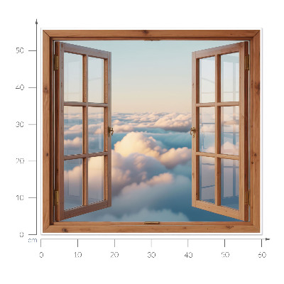 Wandtattoo Fenster 60x56 Wolken des Himmels