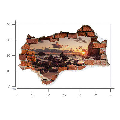 3D Wandtattoo Loch in der Wand 60x40 Küste der Träume