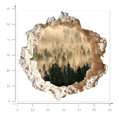 3D Wandtattoo Loch in der Wand 60x58 Mystischer Wald