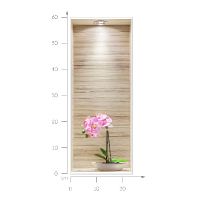 Modernes 3D-Wandtattoo 24x60 Orchideen-Eleganz