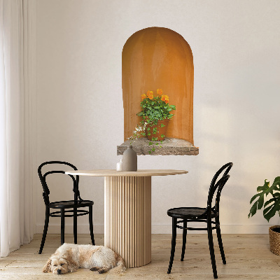 Modernes 3D-Wandtattoo 39x60 Blumen im Topf