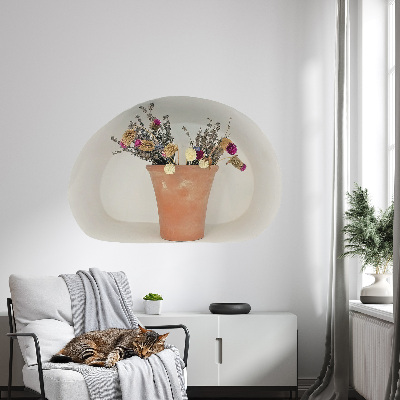 Modernes 3D-Wandtattoo 60x41 Trockenblumen