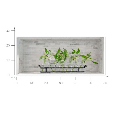 Modernes 3D-Wandtattoo 60x26 Blumen in Vasen