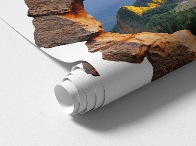 3D Wandtattoo Loch in der Wand 80x79 Felsfenster