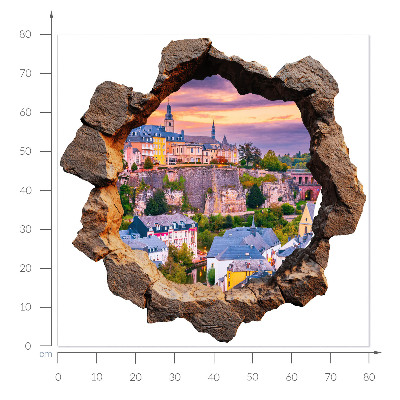 3D Wandtattoo Loch in der Wand 80x79 Steinfenster