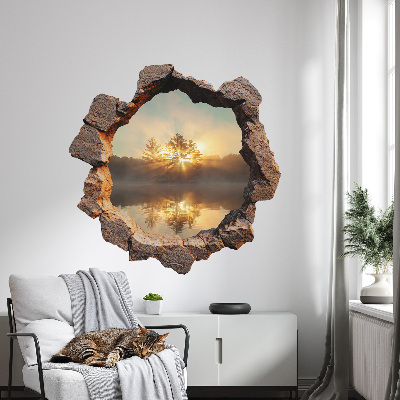 3D Wandtattoo Loch in der Wand 80x79 Landschaft durch die Felsen