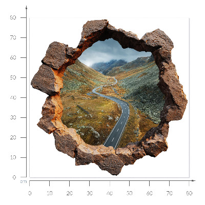 3D Wandtattoo Loch in der Wand 80x79 Bergwanderung