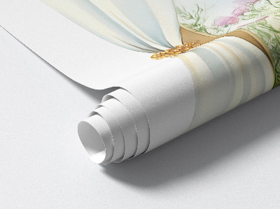 Wandtattoo Fenster 58x80 Vorhänge mit Aussicht