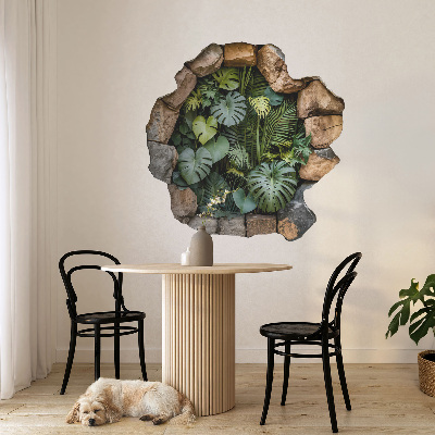 3D Wandtattoo Loch in der Wand 80x80 Tropische Oase