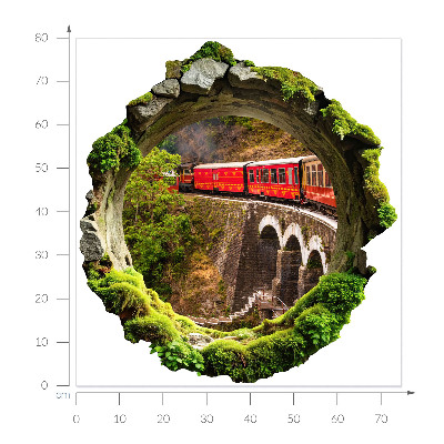 3D Wandtattoo Loch in der Wand 74x80 Grüner Blick