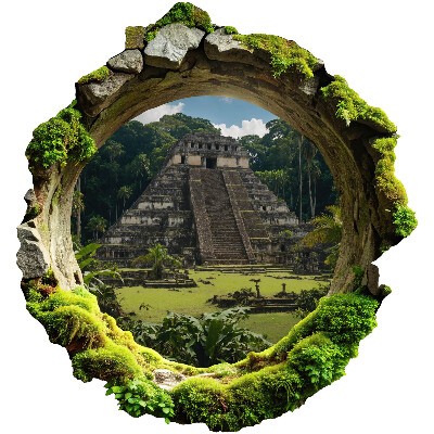 3D Wandtattoo Loch in der Wand 74x80 Tropische Landschaft