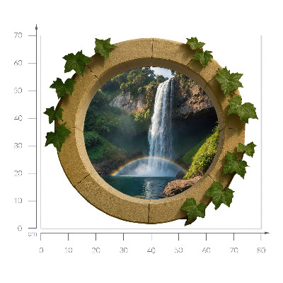 Wandtattoo Fenster 80x70 Natürliche Oase