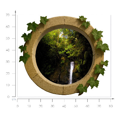 Wandtattoo Fenster 80x70 Grüne Landschaft
