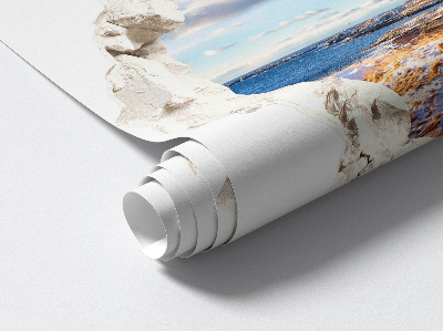 3D Wandtattoo Loch in der Wand 80x76 Winterlandschaft