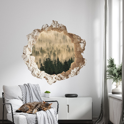 3D Wandtattoo Loch in der Wand 80x78 Mystischer Wald