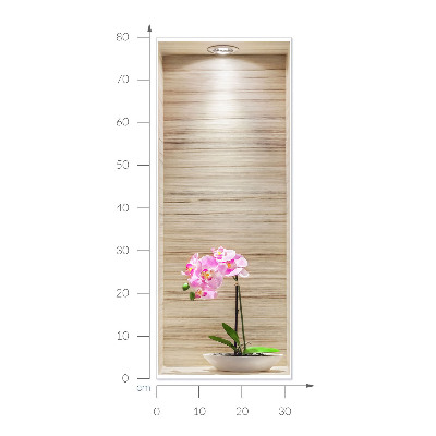 Modernes 3D-Wandtattoo 32x80 Orchideen-Eleganz