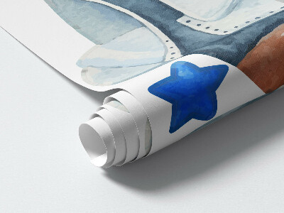 Wandtattoo 100x171 Pastellfarbene Flugzeuge auf einem Aquarellhintergrund