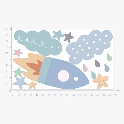 Wandtattoo 100x167 Weltraumpastellträume mit Sternen und Wolken
