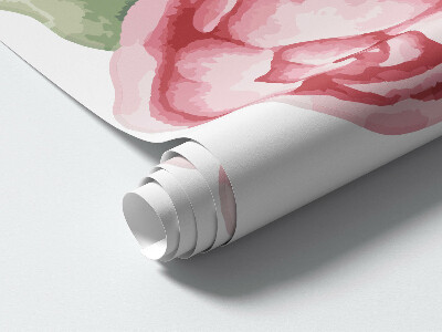Wandtattoo 100x128 Blumenaquarelle mit Pfingstrosen in Pastelltönen