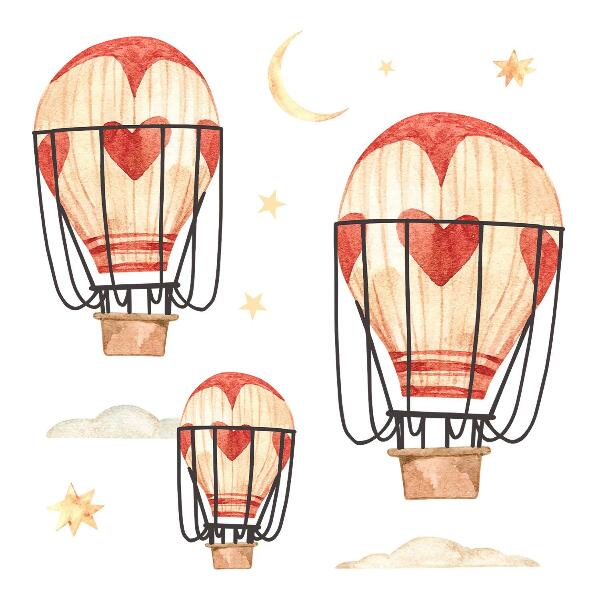 Wandsticker 100x165 Boho-Luftballons und Sterne im Aquarell-Stil