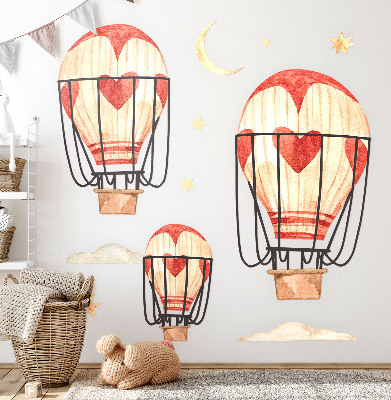 Wandsticker 100x165 Boho-Luftballons und Sterne im Aquarell-Stil