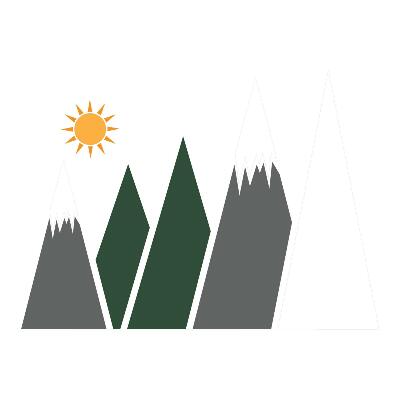 Wandaufkleber 100x161 Berggipfel mit Schnee bedeckt Illustration