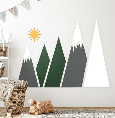 Wandaufkleber 100x161 Berggipfel mit Schnee bedeckt Illustration