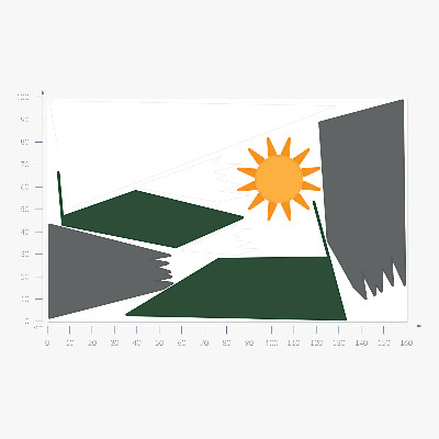 Wandaufkleber 100x161 Berggipfel mit Schnee bedeckt Illustration