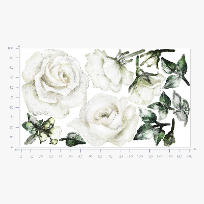 Wandaufkleber 100x172 Blumenmotive in Pastell-Aquarellen
