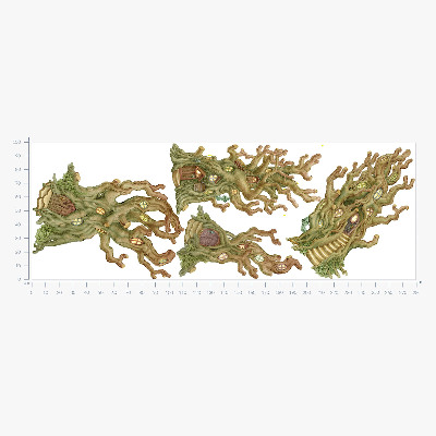 Wandtattoo 100x281 Charmante Waldbaumhäuser im Pastellstil