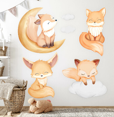 Wandtattoo 130x208 Niedliche Aquarelltiere im himmlischen Stil