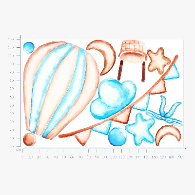 Wandsticker 130x194 Pastellfarbene Boho-Akzente in einer Aquarellversion