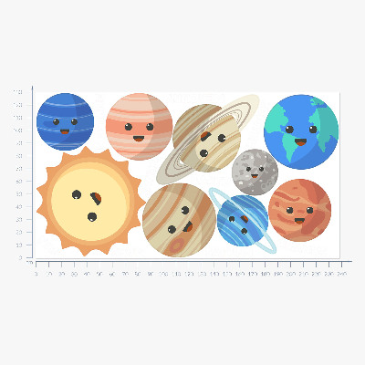 Wandsticker 130x238 Schöne Planeten im kosmischen Tanz