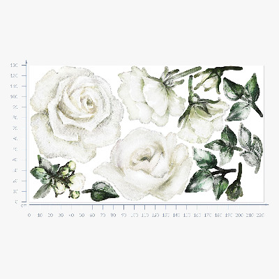 Wandaufkleber 130x223 Blumenmotive in Pastell-Aquarellen