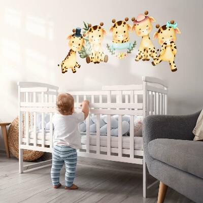 Wandsticker 60x102 Pastellgiraffen im Aquarell-Safari-Stil