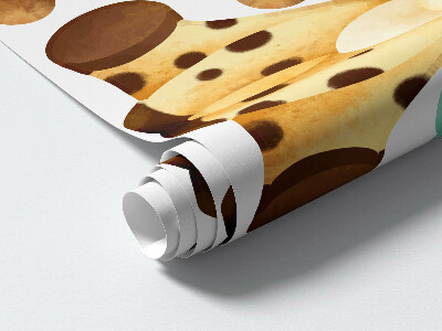 Wandsticker 60x102 Pastellgiraffen im Aquarell-Safari-Stil
