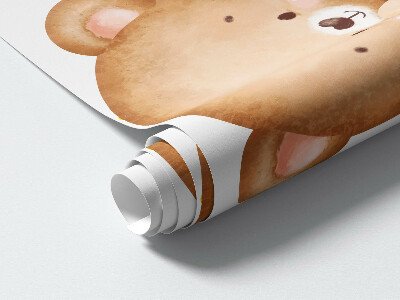 Wandsticker 60x103 Pastell-Teddybären in einer Aquarellversion