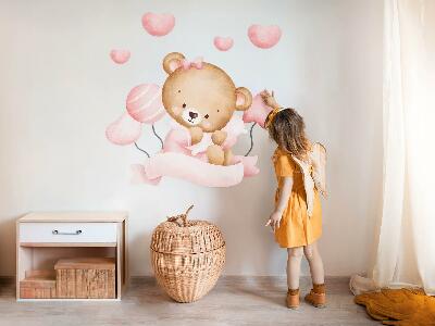 Wandsticker 60x90 Ein süßer Teddybär im zarten Aquarellstil
