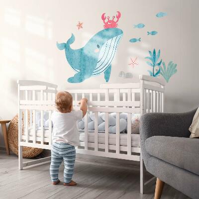 Wandsticker 60x72 Ein Unterwasserland voller Aquarellkreaturen