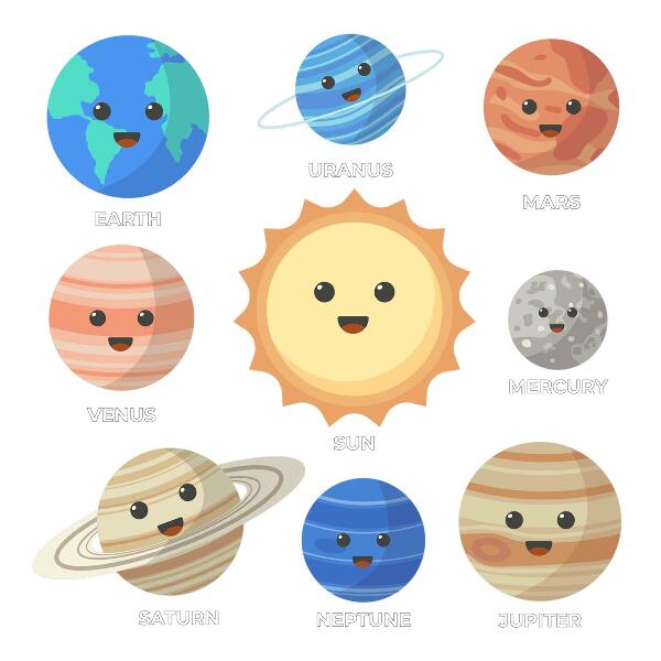 Wandsticker 60x110 Schöne Planeten im kosmischen Tanz