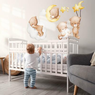 Wandsticker 60x95 Entzückende Teddybären in den Wolken und Sternen