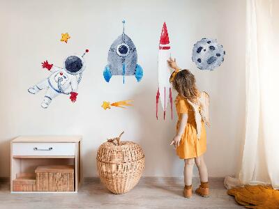 Wandsticker 60x101 Weltraumpastellmuster mit Astronauten und Raketen