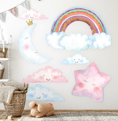 Wandsticker 60x82 Pastellfarbener magischer Himmel im Aquarellstil