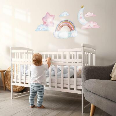 Wandsticker 60x82 Pastellfarbener magischer Himmel im Aquarellstil
