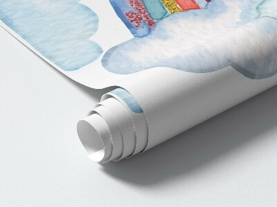 Wandsticker 60x82 Pastellfarbener magischer Himmel im Aquarellstil