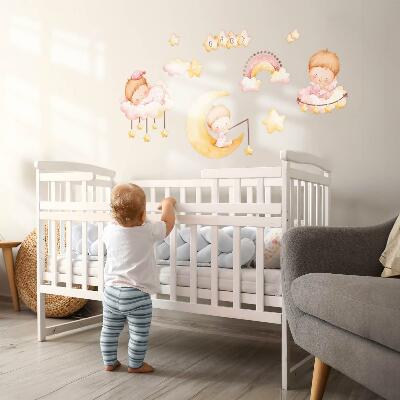 Wandsticker 60x80 Süße Babys auf den Wolken